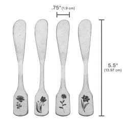 Matte Floral Set of 4 Spreaders