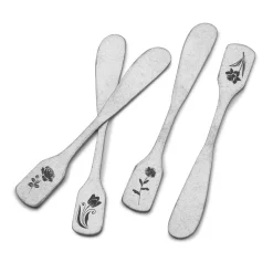 Matte Floral Set of 4 Spreaders