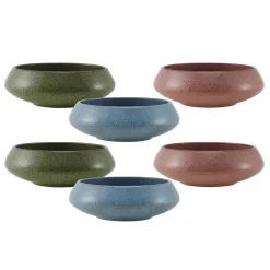 Modern Set of 6 Speckled Bowls, Assorted