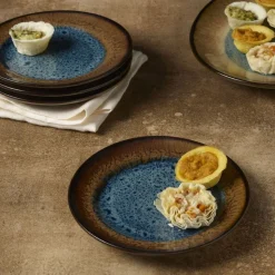 Monroe Blue Set of 4 Appetizer Plates