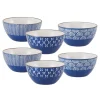 Navy Set of 6 Soup Cereal Bowls, Assorted