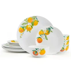 Oranges 12 Piece Dinnerware Set, Service for 4