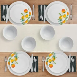 Oranges 12 Piece Dinnerware Set, Service for 4