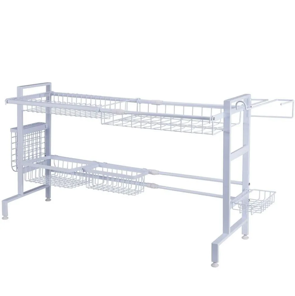 Over the Sink 2 Tier Expandable Organizer Dish Drying Rack
