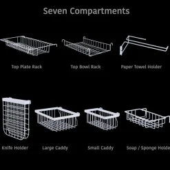 Over the Sink 2 Tier Expandable Organizer Dish Drying Rack