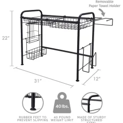Over the Sink 2 Tier Organizer Dish Drying Rack, 31 Inch