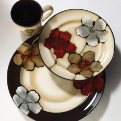 Painted Poppies 32 Piece Dinnerware Set, Service for 8