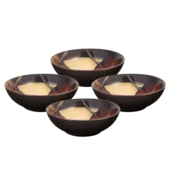 Painted Poppies Set of 4 Individual Pasta Salad Bowls