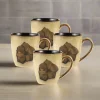 Painted Poppies Set of 4 Mugs