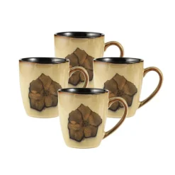 Painted Poppies Set of 4 Mugs