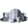 Parker Gray 16 Piece Dinnerware Set, Service for 4