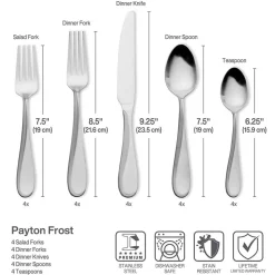 Payton Frost 20 Piece Flatware Set, Service for 4