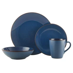 Pierce Blue 16 Piece Dinnerware Set, Service for 4