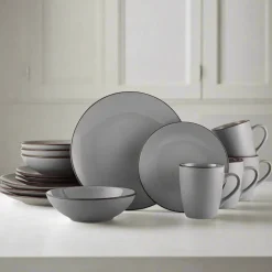 Pierce Gray 16 Piece Dinnerware Set, Service for 4