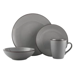 Pierce Gray 16 Piece Dinnerware Set, Service for 4