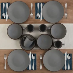 Pierce Gray 16 Piece Dinnerware Set, Service for 4