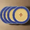 Pistoulet® Set of 4 Dinner Plates with Blue Band