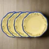 Pistoulet® Set of 4 Salad Plates with Blue Band