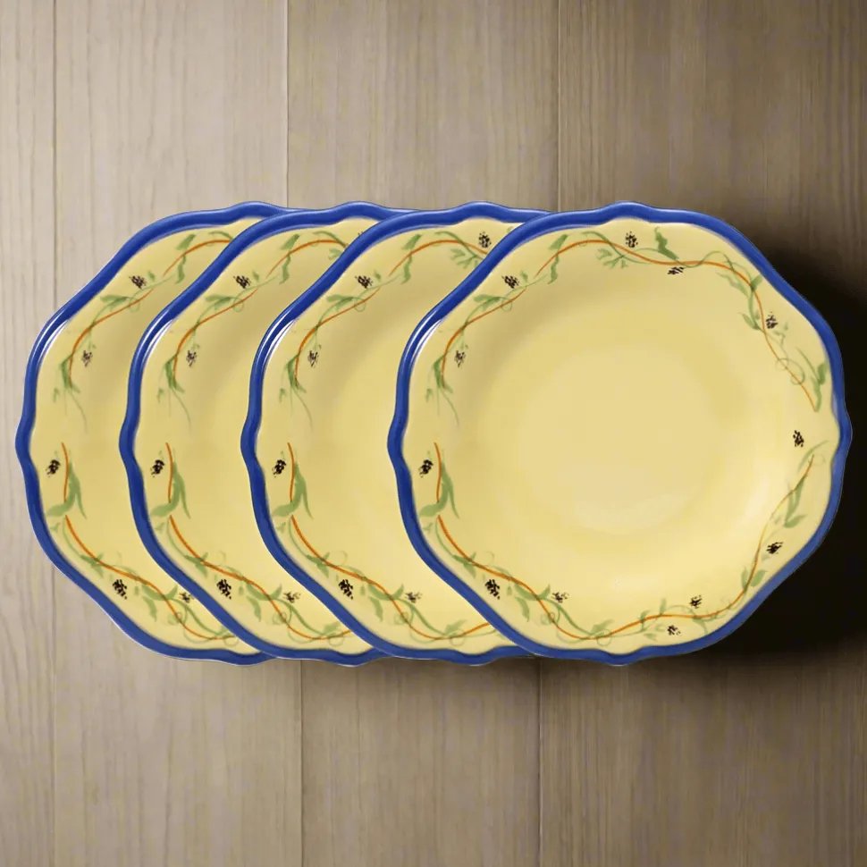 Pistoulet® Set of 4 Salad Plates with Blue Band