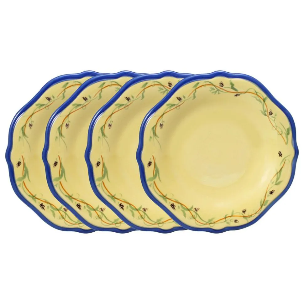 Pistoulet® Set of 4 Salad Plates with Blue Band
