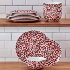 Radiant Blossom 12 Piece Dinnerware Set, Service for 4