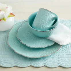Remembrance Teal Dinnerware Set