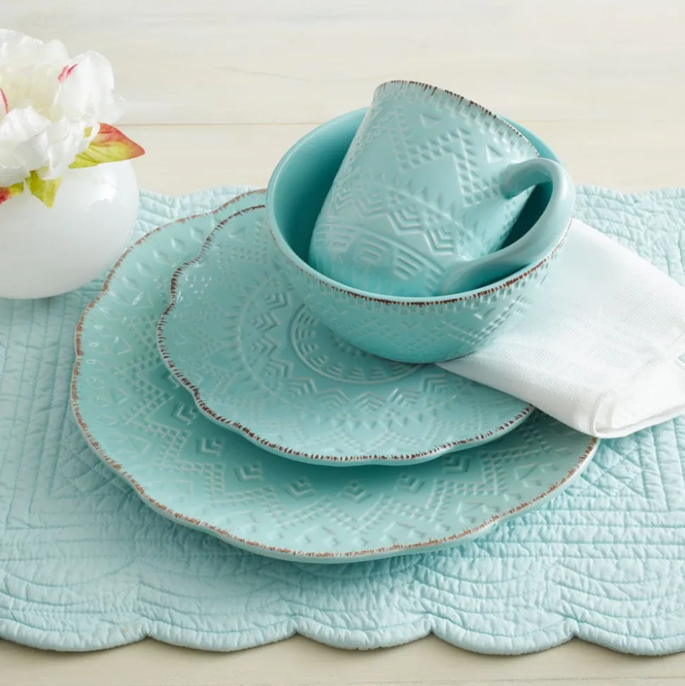 Remembrance Teal Dinnerware Set