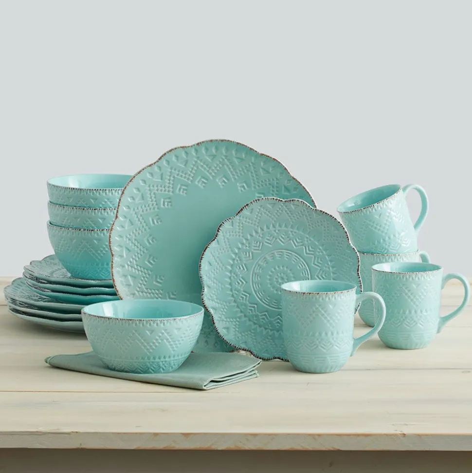 Remembrance Teal Dinnerware Set