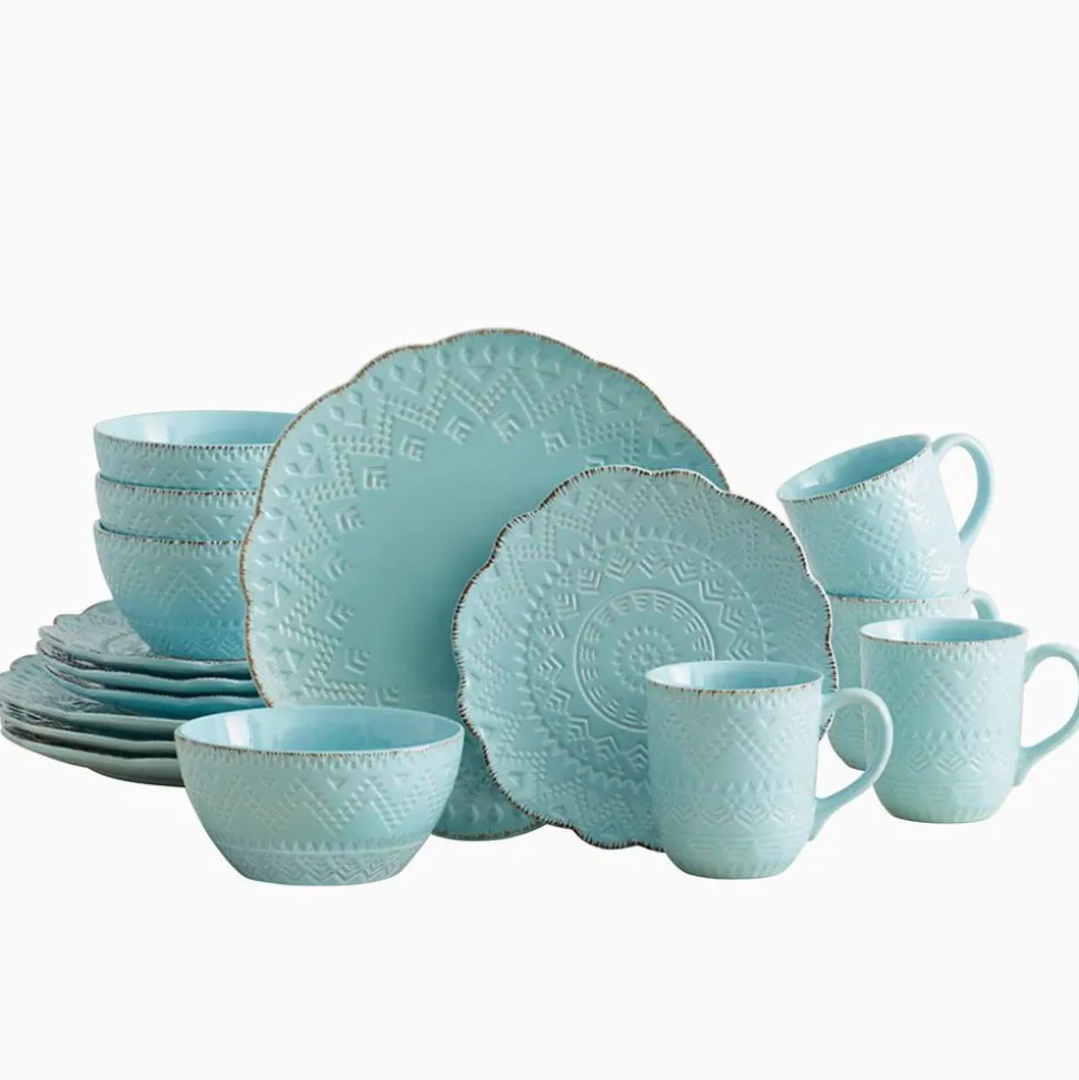 Remembrance Teal Dinnerware Set
