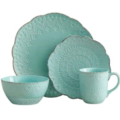 Remembrance Teal Dinnerware Set