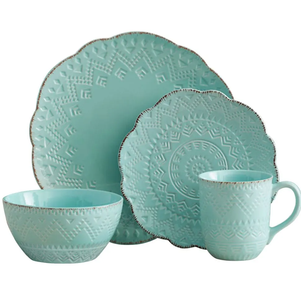 Remembrance Teal Dinnerware Set