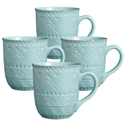 Remembrance Teal Set of 4 Mugs