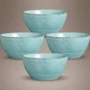 Remembrance Teal Set of 4 Soup Cereal Bowls