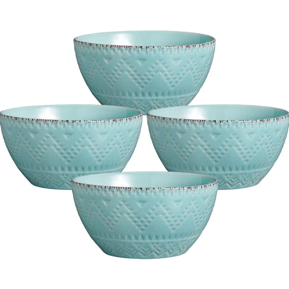 Remembrance Teal Set of 4 Soup Cereal Bowls
