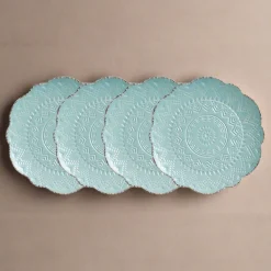Remembrance Teal Set of 4 Salad Plates