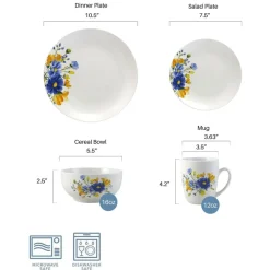 Rhea 16 Piece Dinnerware Set, Service for 4