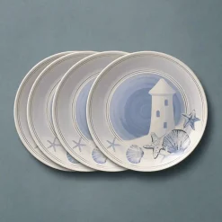 Rio Beach House Set of 4 Outdoor Melamine Salad Plates