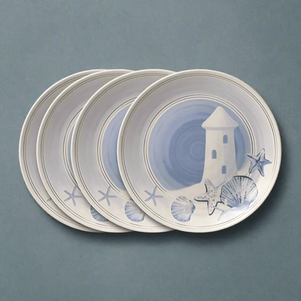 Rio Beach House Set of 4 Outdoor Melamine Salad Plates