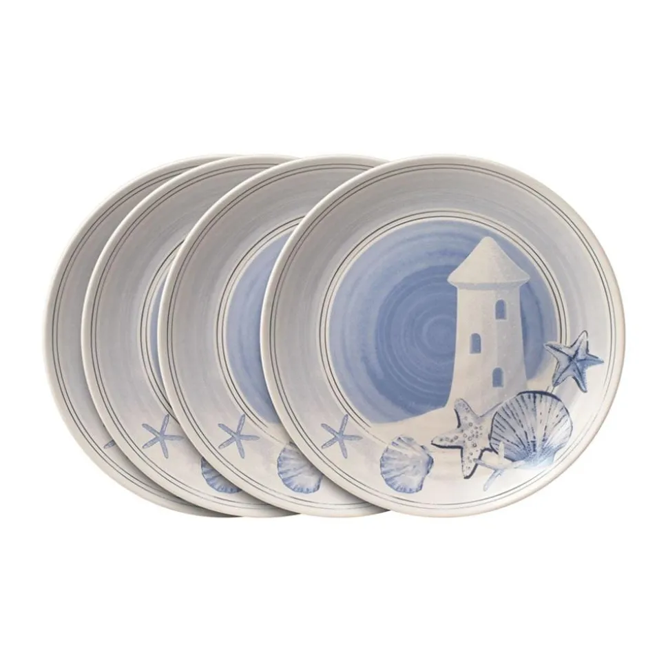 Rio Beach House Set of 4 Outdoor Melamine Salad Plates