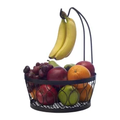 Rustic Farmstand Fruit Storage Basket with Banana Hook