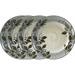 Rustic Leaves Set of 4 Dinner Plates