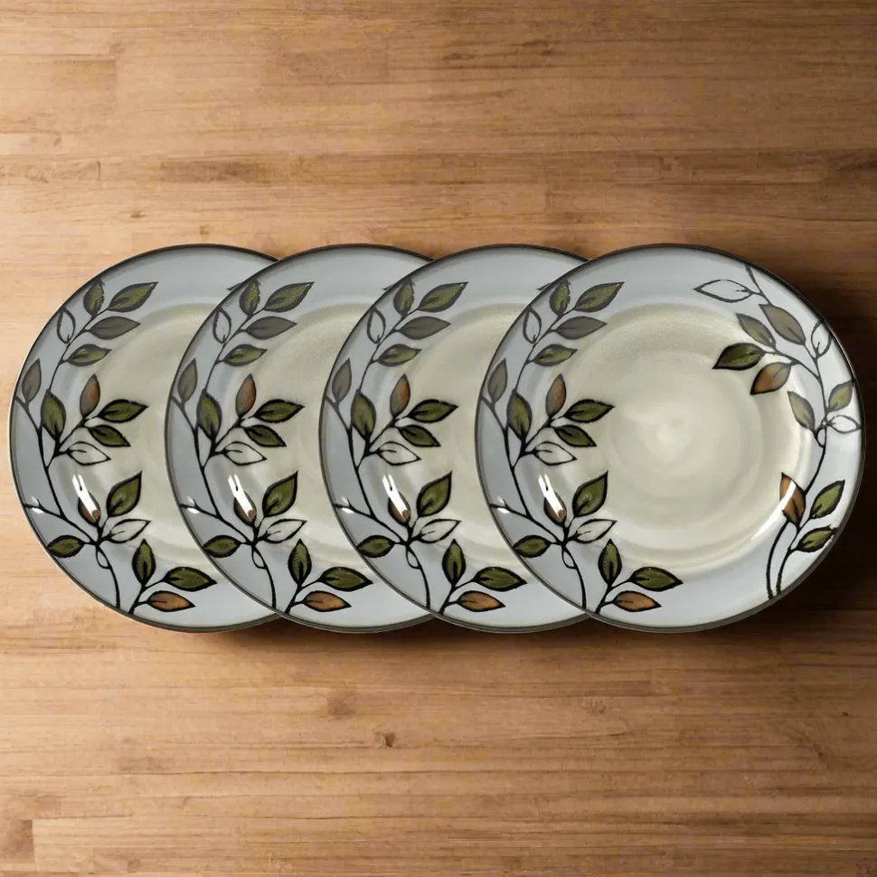 Rustic Leaves Set of 4 Salad Plates