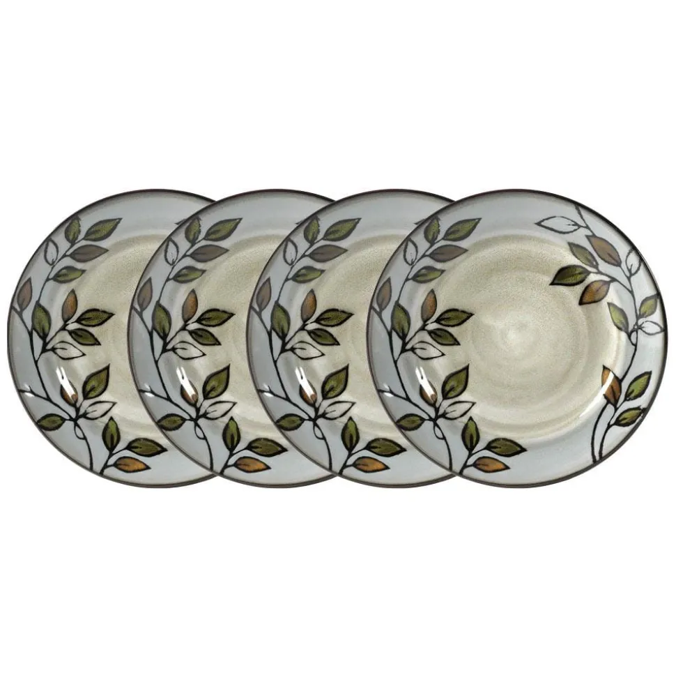 Rustic Leaves Set of 4 Salad Plates