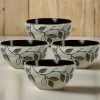 Rustic Leaves Set of 4 Soup Cereal Bowls