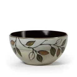 Rustic Leaves Set of 4 Soup Cereal Bowls