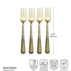 Sable Gold Set of 4 Appetizer Forks