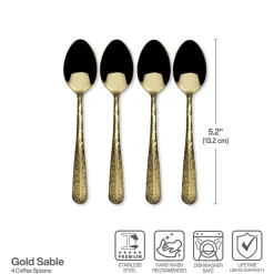 Sable Gold Set of 4 Mini Coffee Spoons