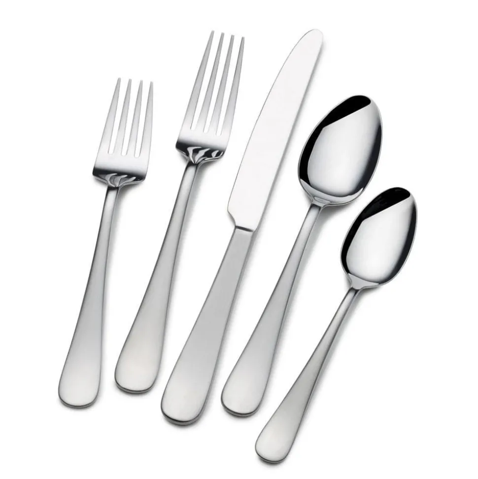 Satin Symmetry 42 Piece Flatware Set, Service for 8