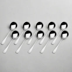 Satin Symmetry Set of 10 Bouillon Spoons