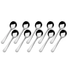 Satin Symmetry Set of 10 Bouillon Spoons